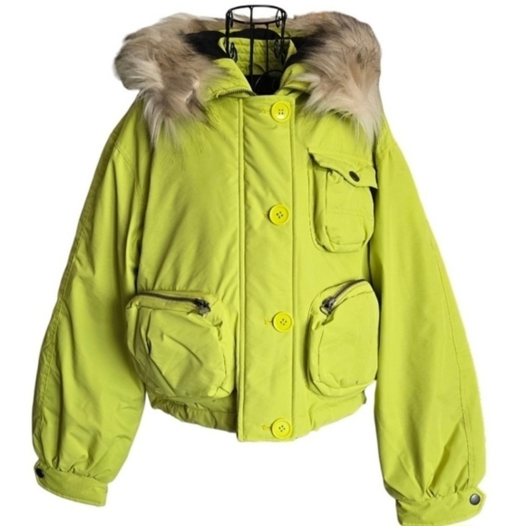 NWT Anthropologie Cropped Hooded Puffer Coat, Size XS - Picture 6 of 14